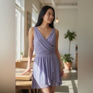 Balera Lavender Purple Dancewear Mesh Mini Dress with Under Shorts Attached SA